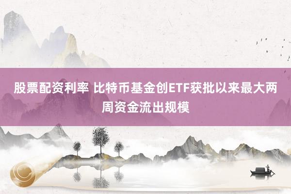 股票配资利率 比特币基金创ETF获批以来最大两周资金流出规模